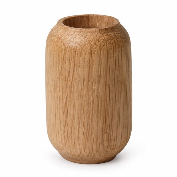 Vase de Table en Bois Rustique, vase en bois naturel au design arrondi