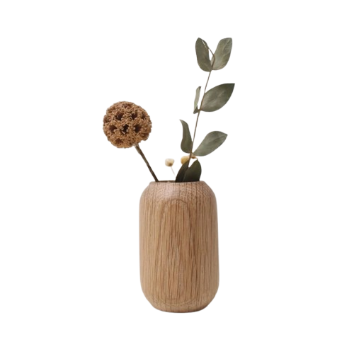 Vase en Bois Naturel Style Japonais