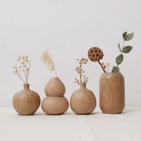 Vase en Bois Naturel Style Japonais