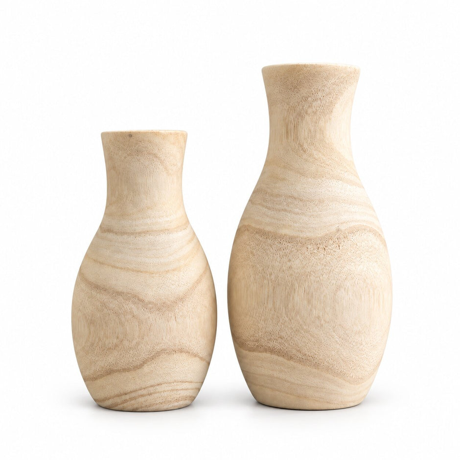 Vase en Bois Nordique Minimaliste,  vases en bois naturel