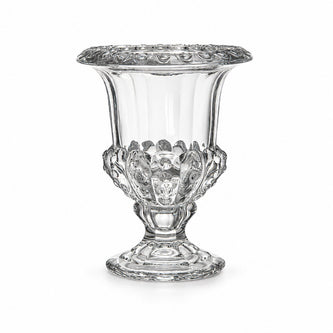 Vase en Cristal Elegant, vase transparent sur pied à motifs sculptés