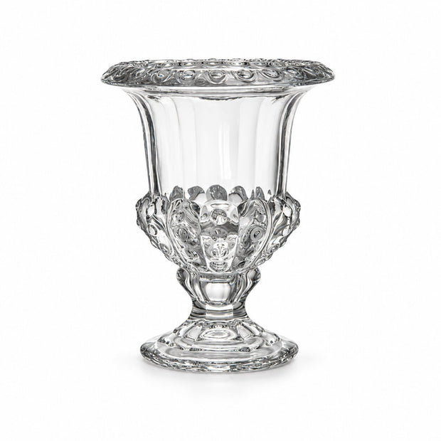 Vase en Cristal Elegant, vase transparent sur pied à motifs sculptés