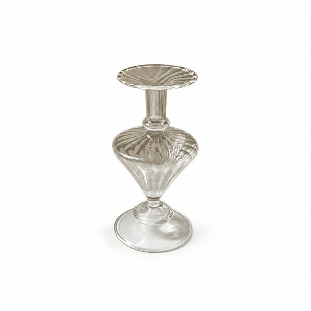 Vase en Cristal Style Européen, vase transparent sculpté sur pied