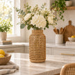 Vase à Fleurs en Osier Style Rétro