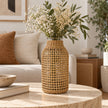 Vase à Fleurs en Osier Style Rétro