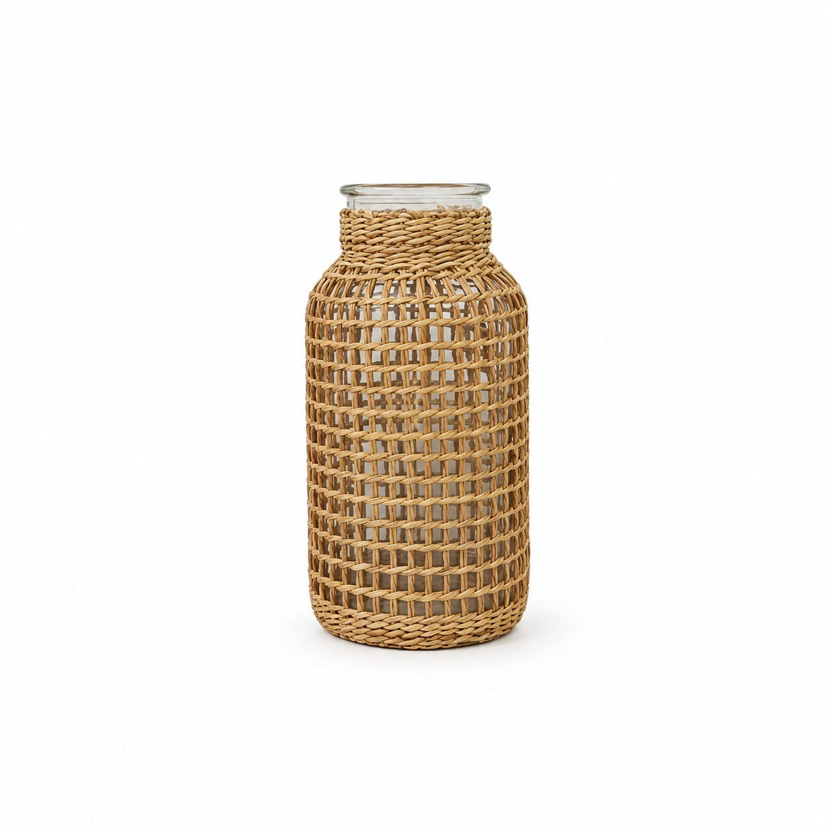 Vase à Fleurs en Osier Style Rétro