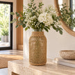Vase à Fleurs en Osier Style Rétro