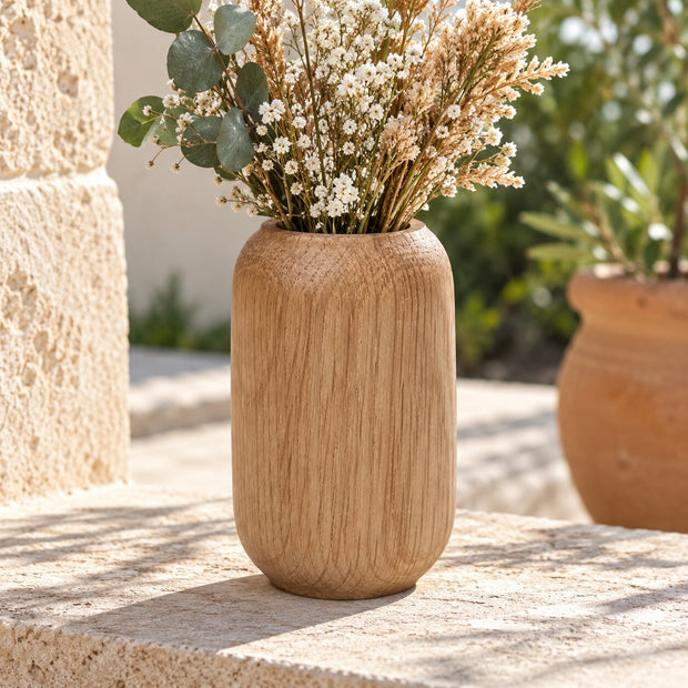 Vase de Table en Bois Rustique