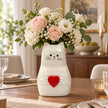 Vase en Bois Massif en Forme de Chat