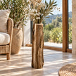 Vase en Bois Massif pour Fleurs Séchées