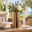 Vase en Bois Massif pour Fleurs Séchées