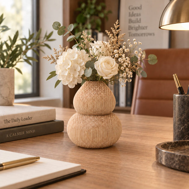 Vase en Bois Naturel Style Japonais