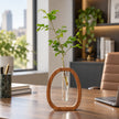 Vase en Bois avec Récipient en Verre pour Fleurs