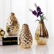 Vase en Céramique Doré pour Fleurs