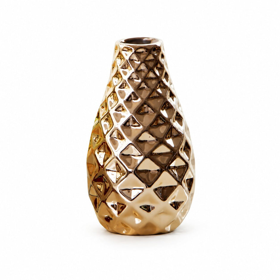 Vase en Céramique Doré pour Fleurs