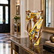 Vase en Cristal Émaillé Doré Importé de Tchéquie