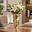 Vase en Cristal Émaillé Doré Importé de Tchéquie