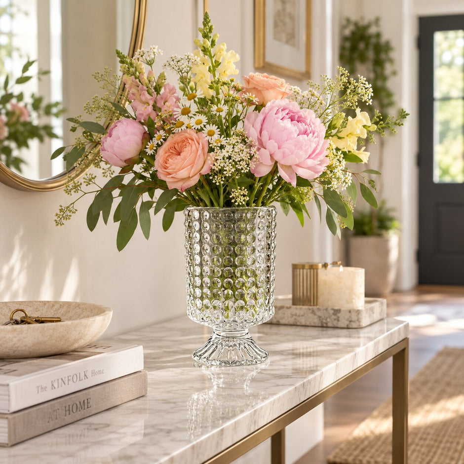 Vase en Cristal Gaufré pour Décoration de Table