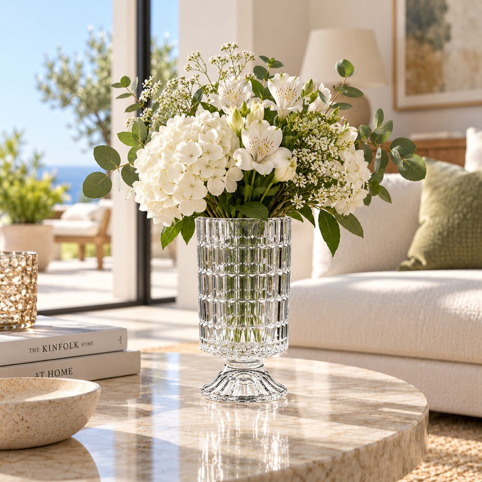 Vase en Cristal Gaufré pour Décoration de Table