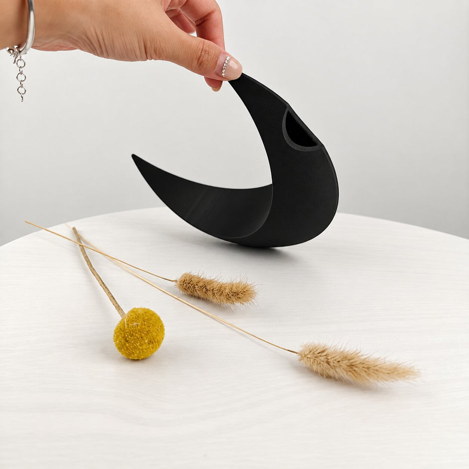 Vase en Forme de Lune pour Fleurs Sechées