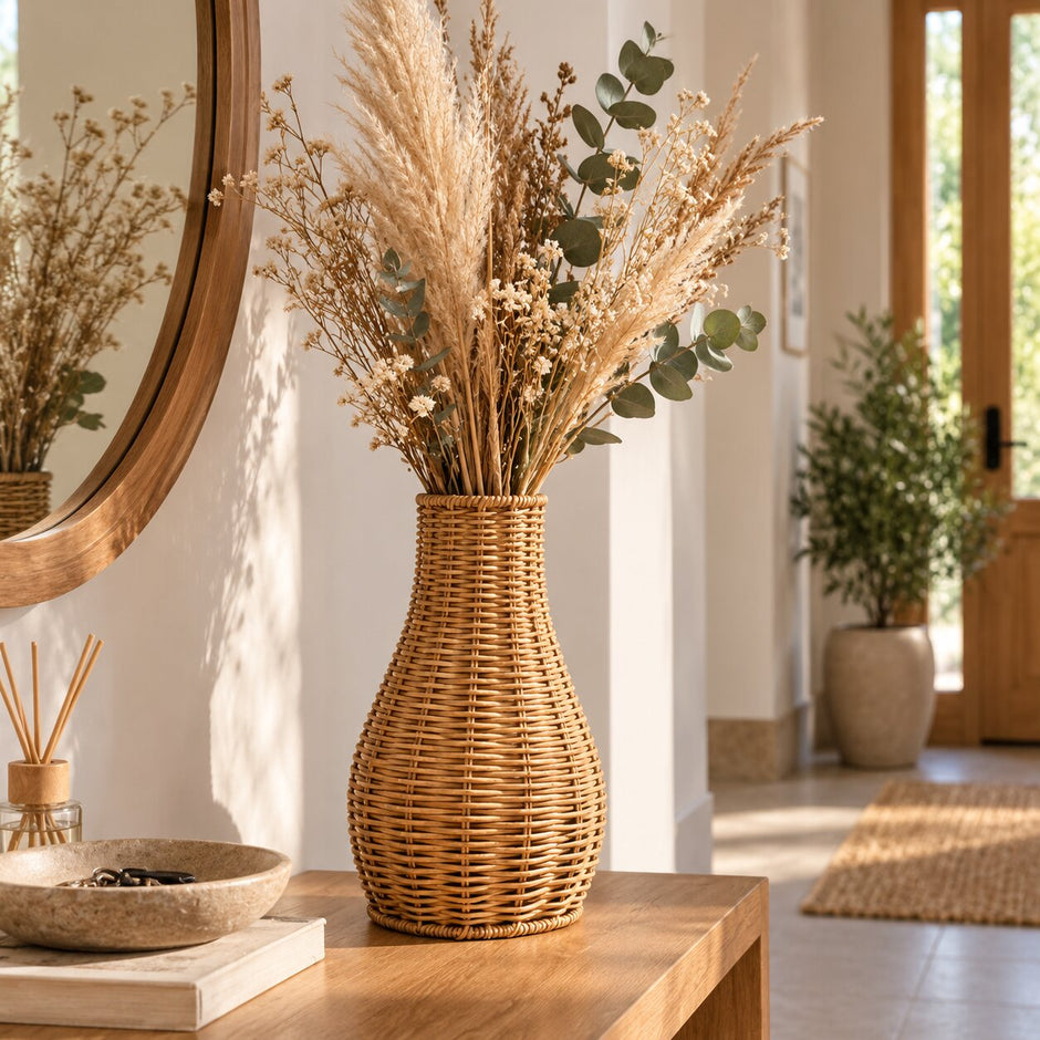 Vase en Osier Tissé