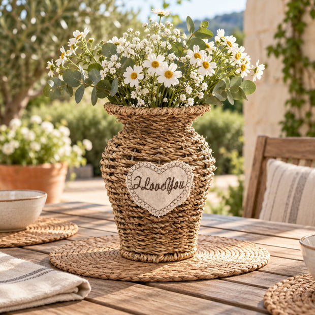 Vase en Osier pour Décoration Maison