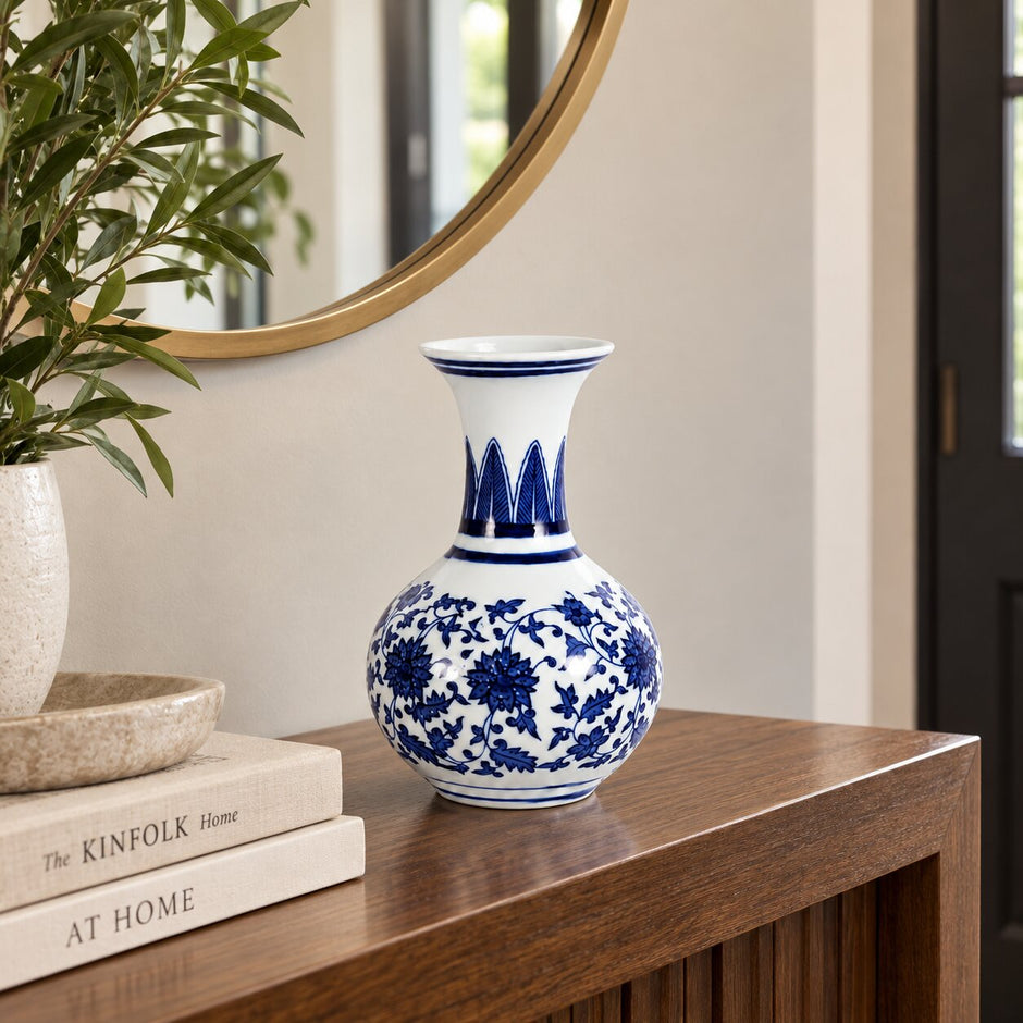 Vase en Porcelaine Bleu et Blanc
