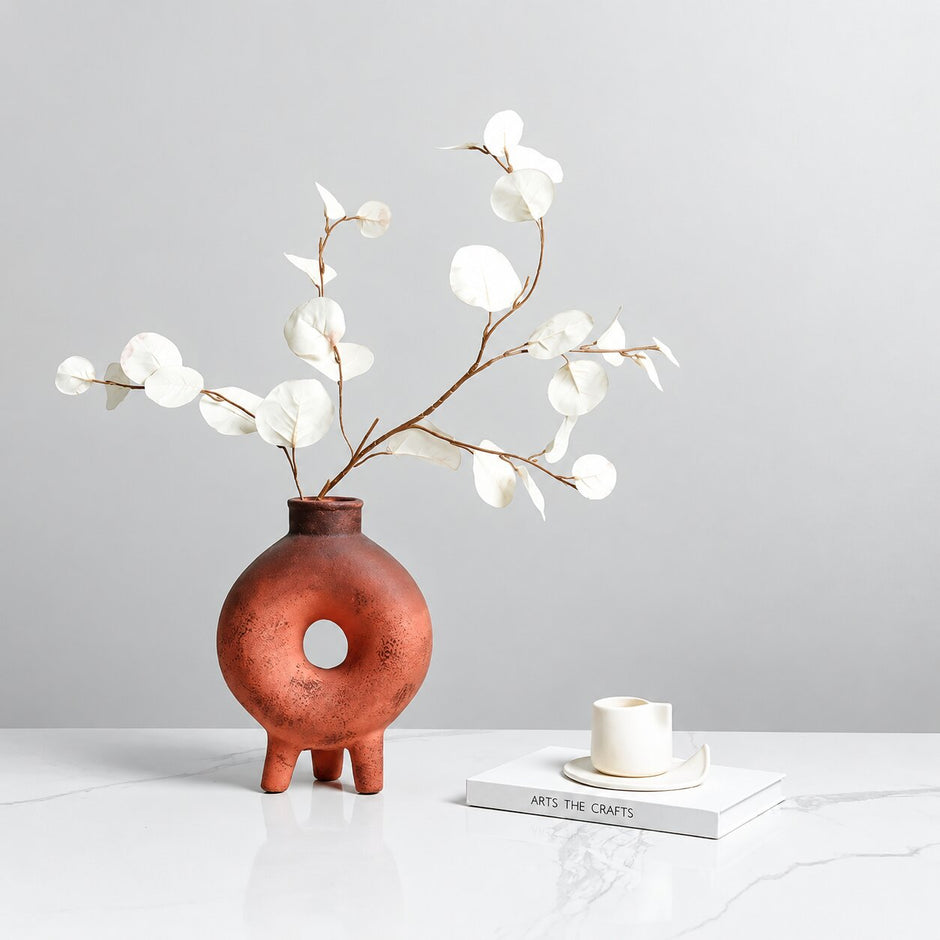 Vase en Terre Cuite Minimaliste Style Creux