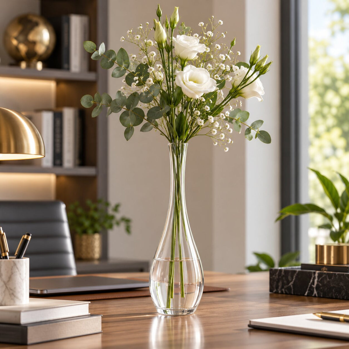 Vase en Verre Transparent Style Japonais pour Plantes