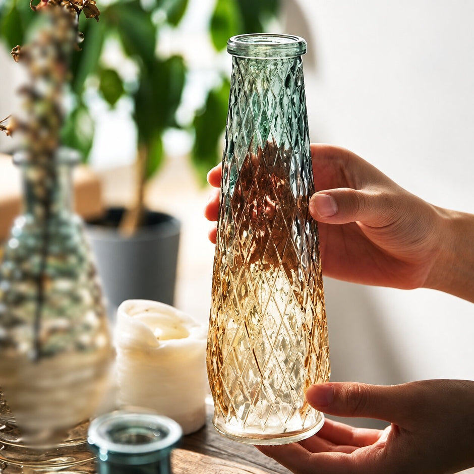 Vase en Verre de Cristal Epais