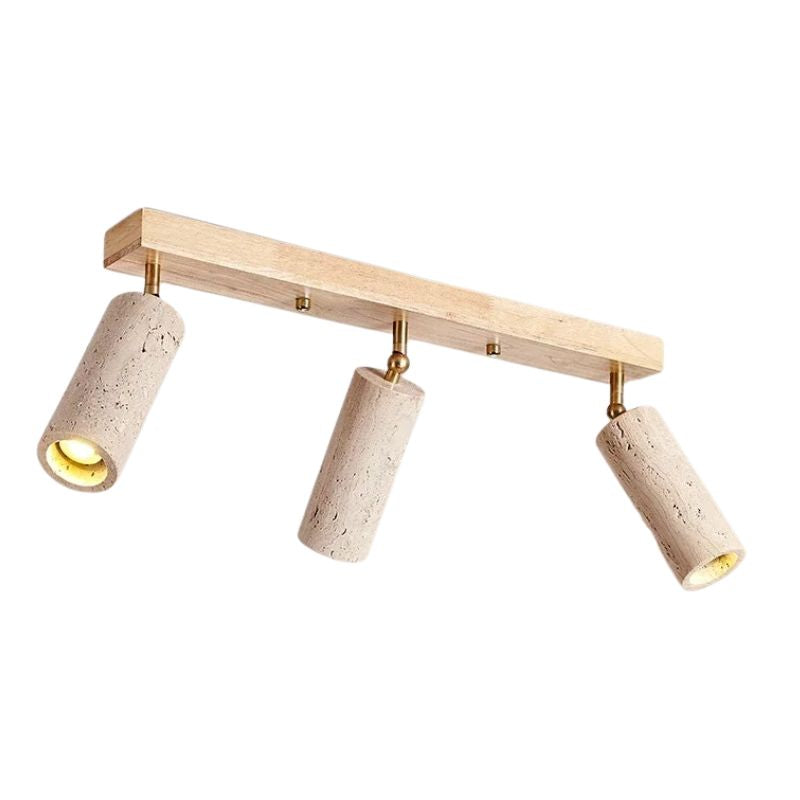 Éclairage de Salle Plafonnier Minéral, Éclairage de Salle à trois ampoules marrons