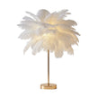 Éclairages De Table À Plumes Avec Pied Doré Élégant