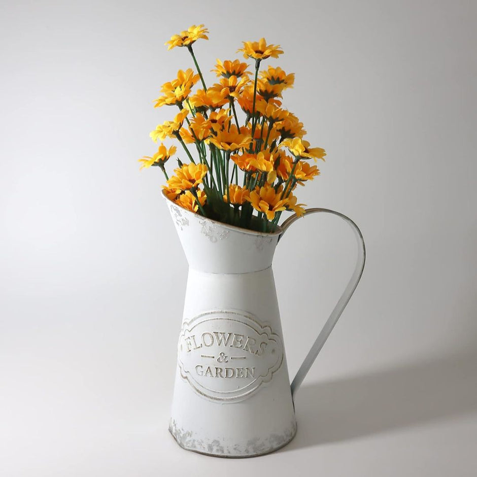 Vase Vintage Style Français en Métal Galvanisé