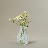 Vase en Cristal Taillé en Design Rétro pour Fleurs