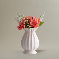 Vase XXL Céramique Blanche pour Fleurs Sèches