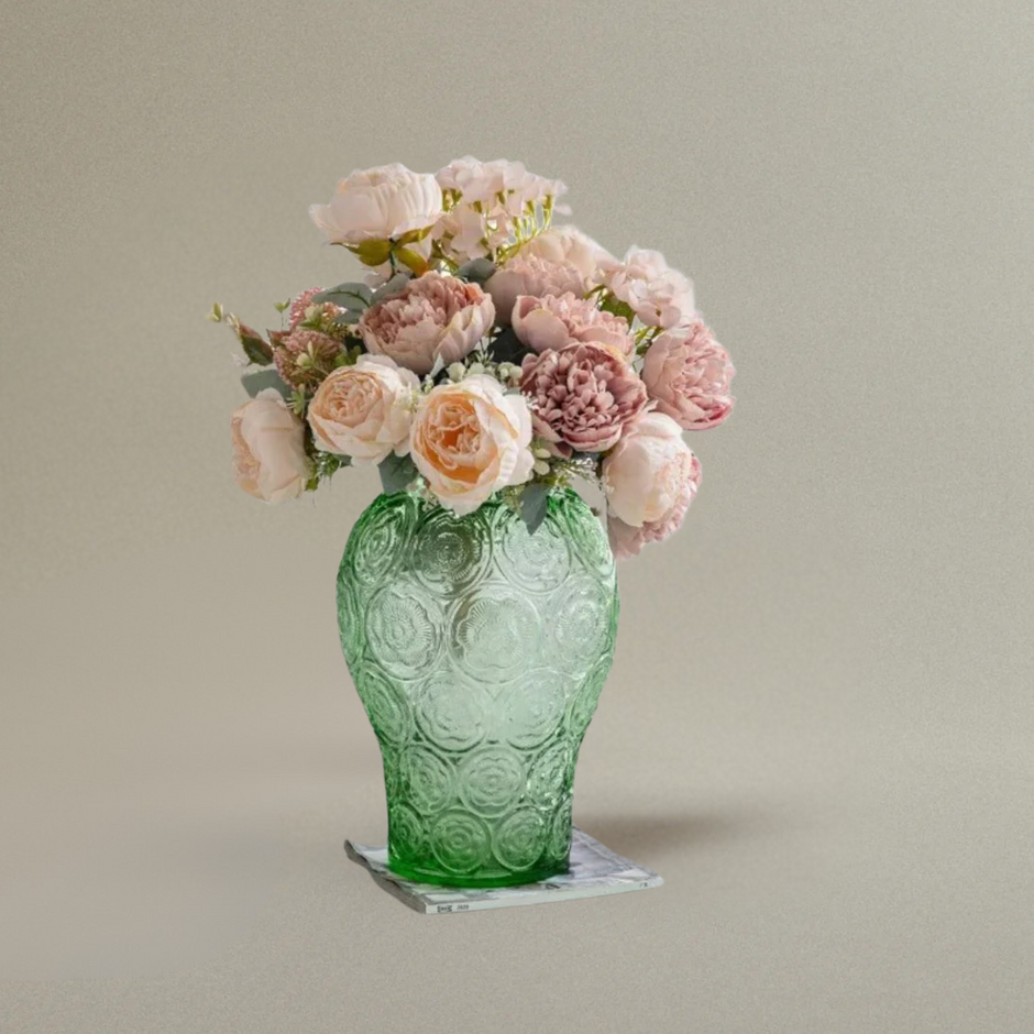 Vase Lallique en Verre Optique Argenté