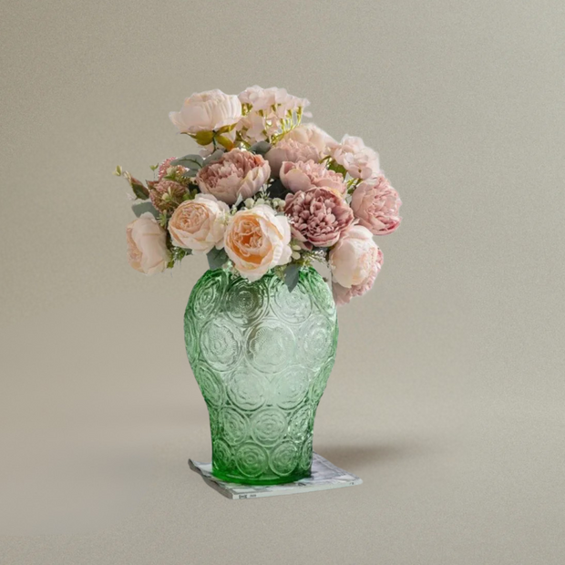 Vase Lallique en Verre Optique Argenté