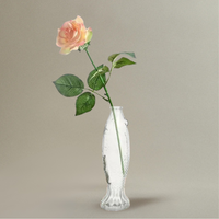 Vase Poisson en Verre Transparent pour Fleurs