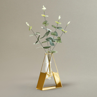 Vase en Fer et Verre pour Fleurs Hydroponiques